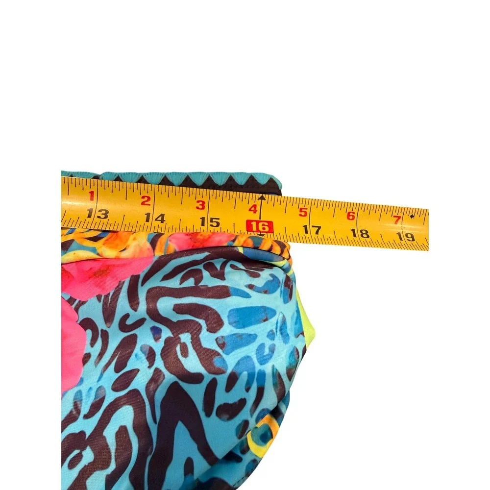 High Waisted Bikini XL Embroidered Versace-style Kono‎ Kalakaua Hawaii 5-0